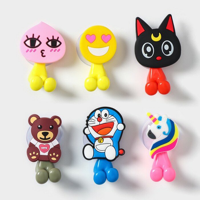 Держатель для зубной щётки детский «Весёлые зверюшки» на присоске дизайн микс