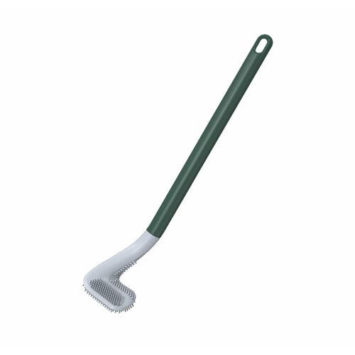 Силиконовая щетка для уборки ванной комнаты ершик для унитаза темно-зеленый 530₽