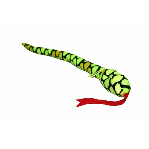 фото Игрушка мягкая змея, символ 2025 года, цвет зеленый черный, 50 см псв