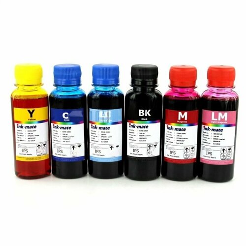 Комплект чернил Ink-Mate L-series (100ml. 6 цветов) для Epson L1800 чернила для epson s22 t50 l800 100мл light cyan pigment eimb 143plc ink mate
