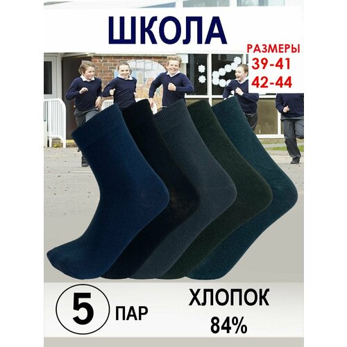 фото Носки шугуан, 5 пар, 5 уп., размер 42-44, синий, серый, черный