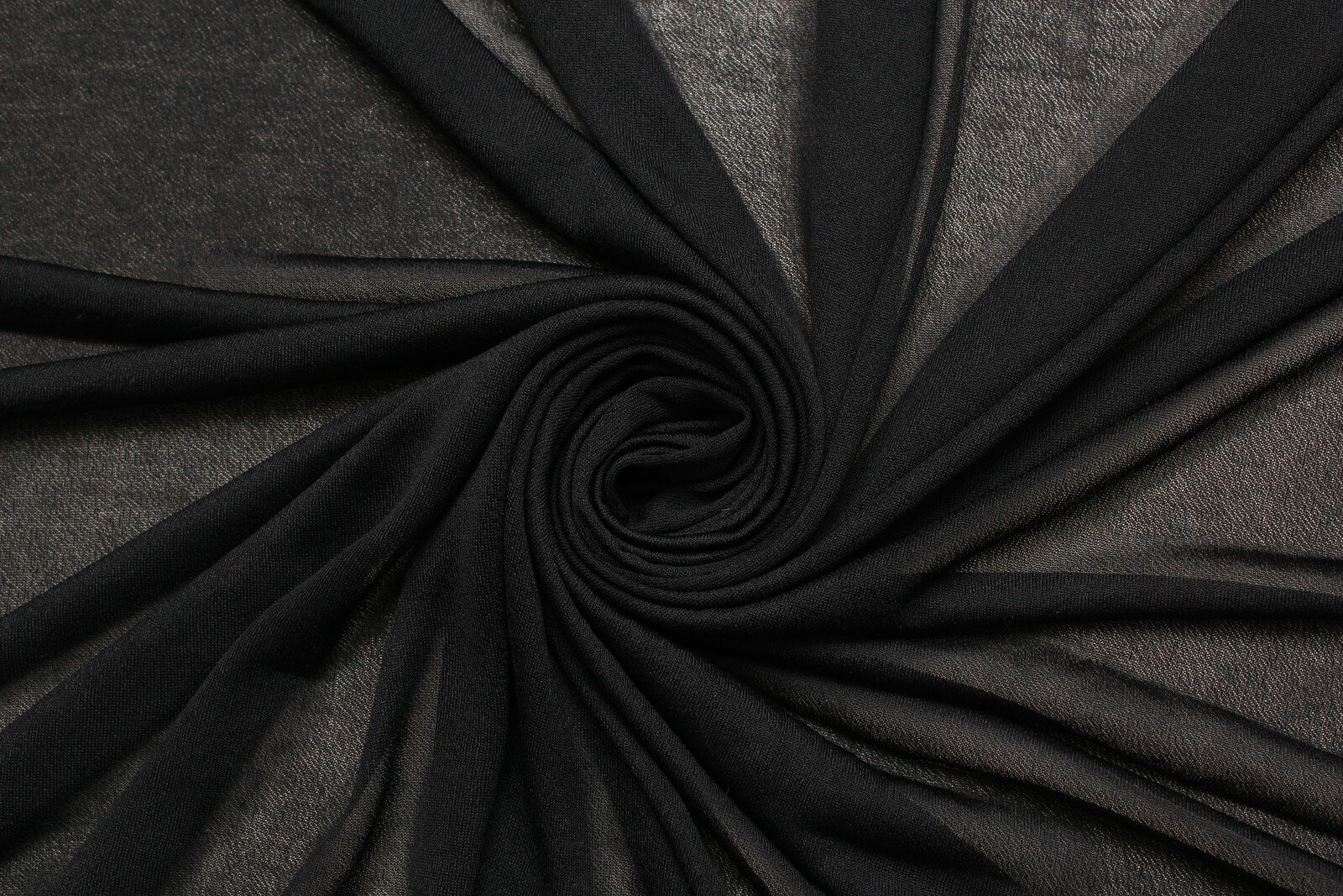 Ткань Трикотаж-креп-вуаль стрейч чёрный, ш140см, 0,5 м