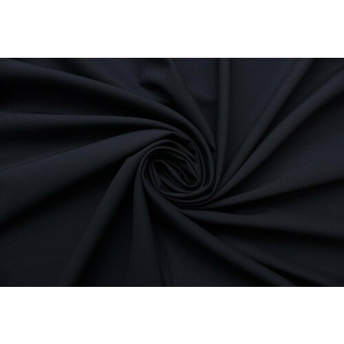 Ткань Шерсть костюмная D&G тёмно-синяя с глянцевой стороной, ш145см, 0,5 м шерсть синяя костюмная ш 154 см