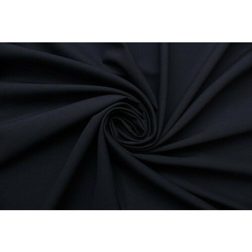 Ткань Шерсть костюмная D&G тёмно-синяя с глянцевой стороной, ш145см, 0,5 м