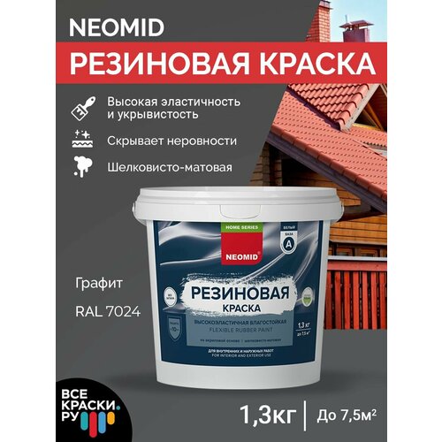 Резиновая краска Neomid Графит - 1,3 кг