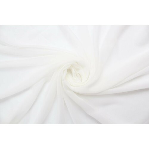 Ткань Шёлк-жоржет стрейч молочного цвета, 50 г/пм, ш136см, 0,5 м