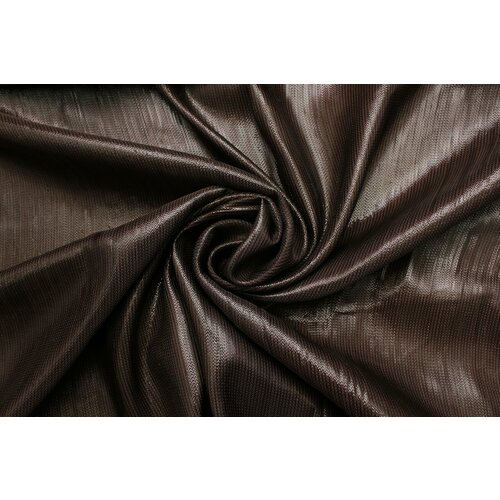 Ткань Шелк-креп коричнево-шоколадный с люрексом, ш138см, 0,5 м
