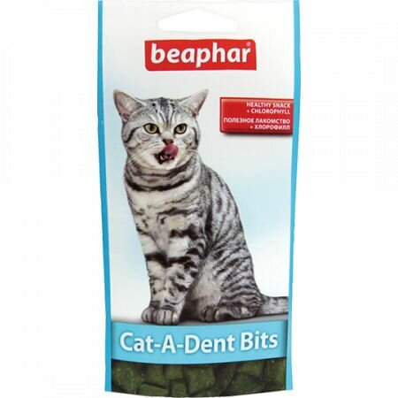 Подушечки лакомство для кошек для чистки зубов Cat-A-Dent Bits, 35гр.