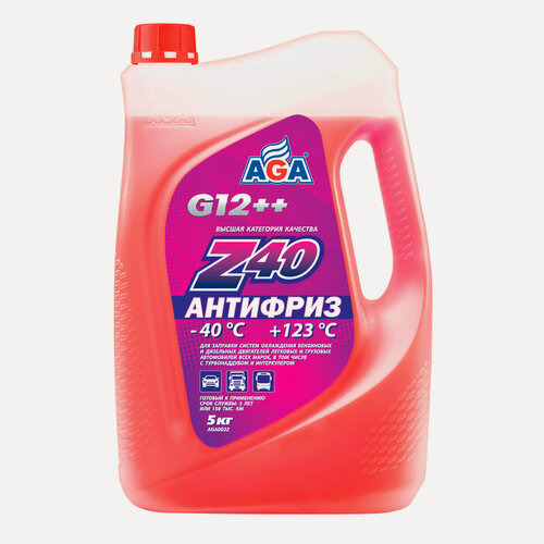Изображение товара Антифриз AGA Z40 красный, G12++ (5 кг.), AGA002Z