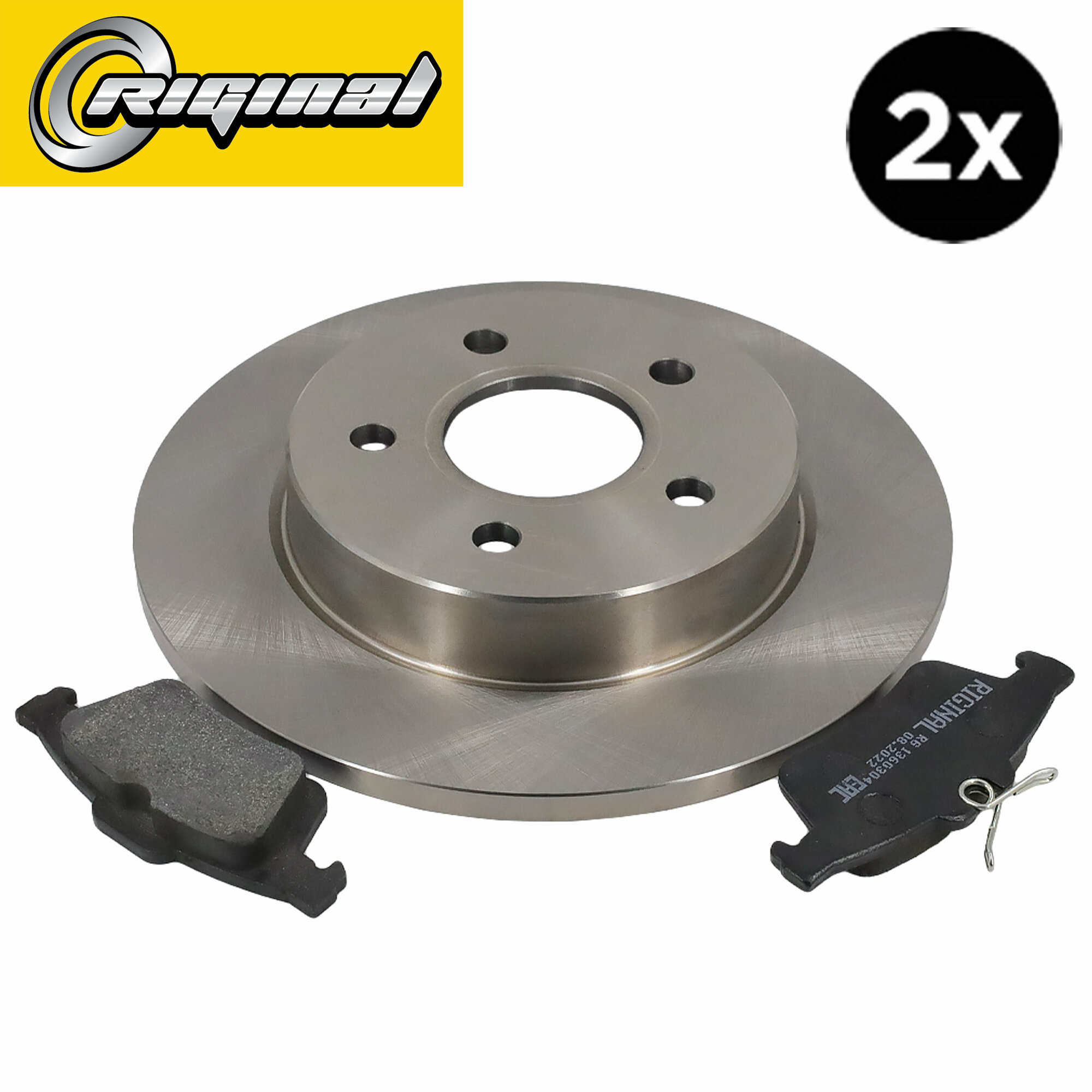 Диски тормозные с колодками задние комплект для а/м Ford Focus II 04>/C-Max 1.6/1.8/2.0/2.0D Riginal — фото 1