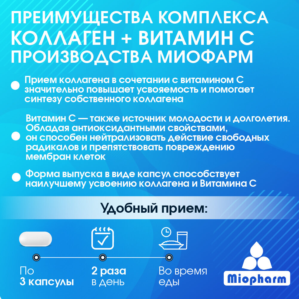Коллаген для суставов и связок Blue line 120 капсул для кожи, волос и ногтей, витамины для женщин и мужчин — фото 1