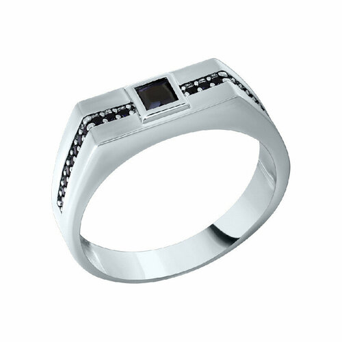 Кольцо JEDA, серебро, 925 проба, родирование, фианит, размер 19.5, золотой кольцо из чистого серебра 925 пробы широкое мужское и женское
