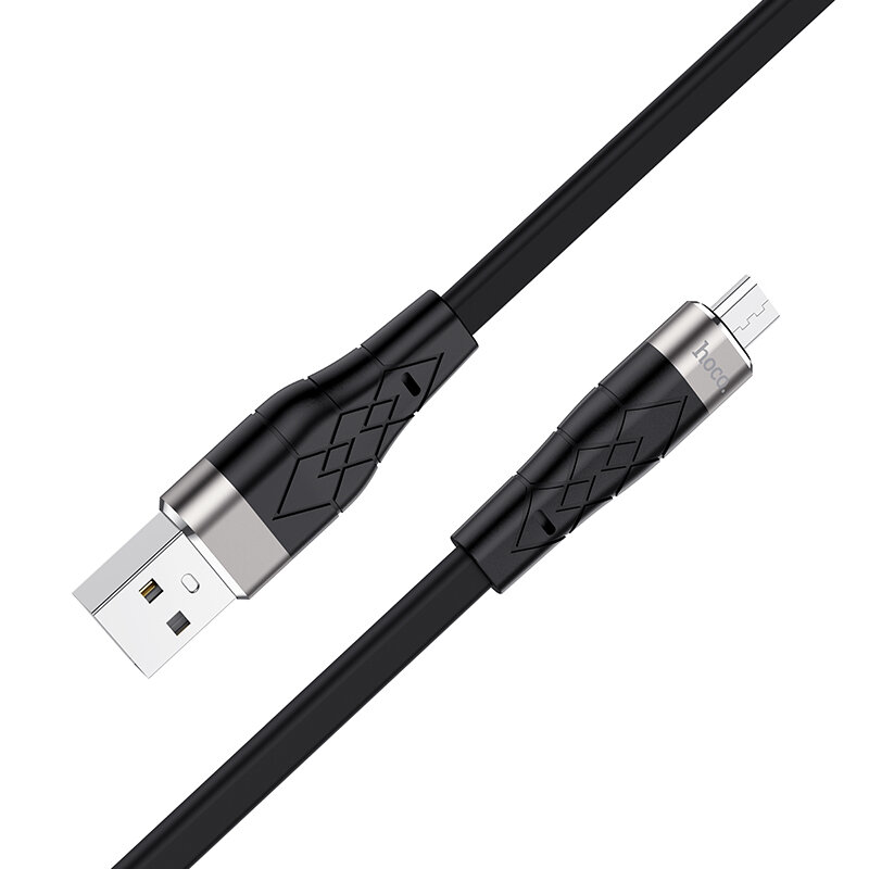 Кабель для зарядки силиконовый Micro USB HOCO X53 2.4А 1м черный