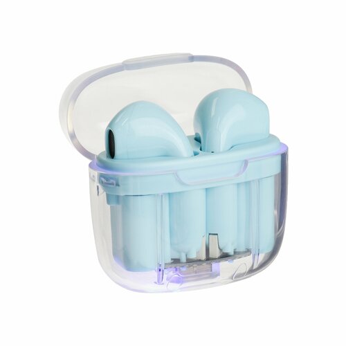 Наушники беспроводные Pro13 TWS вкладыши BT 50 30180 мАч прозрачные голубые 141700₽