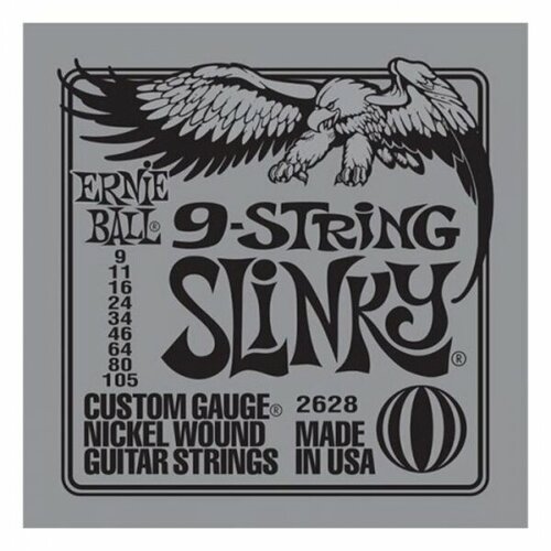Ernie Ball 2628 Nickel Wound Slinky 9-105 - Струны для 9-ти струнной электрогитары