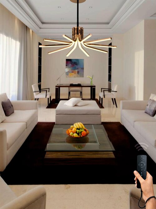 Светодиодная люстра подвесная VertexHome VER-7719/600 стиль модерн, на кухню, в детскую, в спальню, в гостиную с пультом д/у