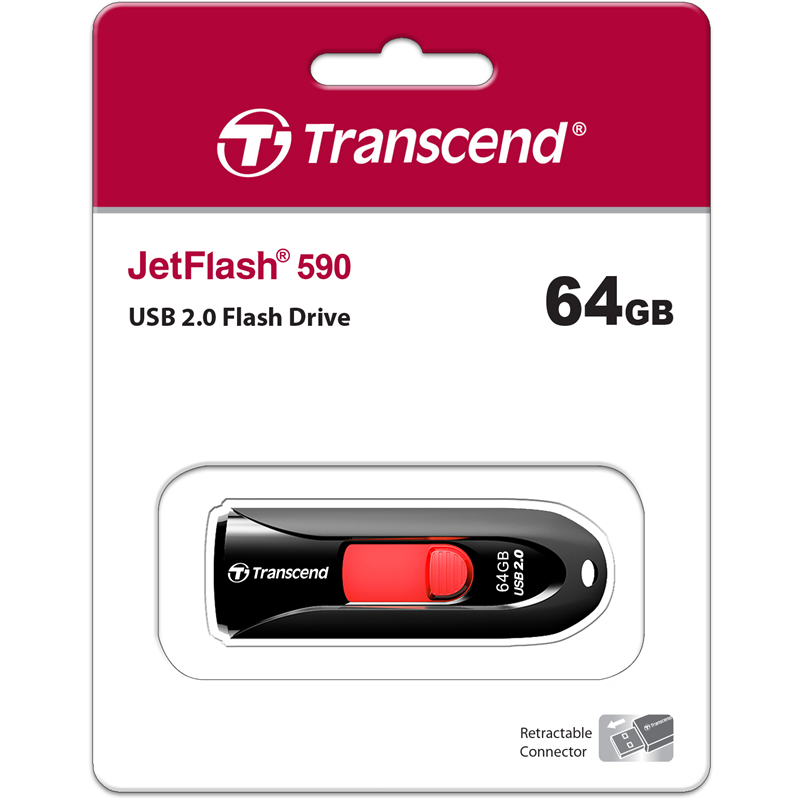 USB-накопитель Transcend JetFlash 590 64 ГБ, черный