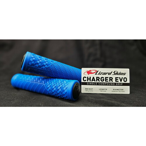 Грипсы (ручки) для руля велосипеда Lizard Skins Charger Evo Single, толщина - 32 мм, синий (Blue) грипсы lizard skins dsp grip 32 3 mm black