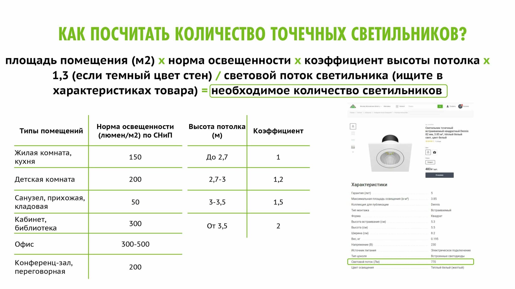 Спот встраиваемый светодиодный, 5 Вт, 375 Лм, 3000 К, круг, белый