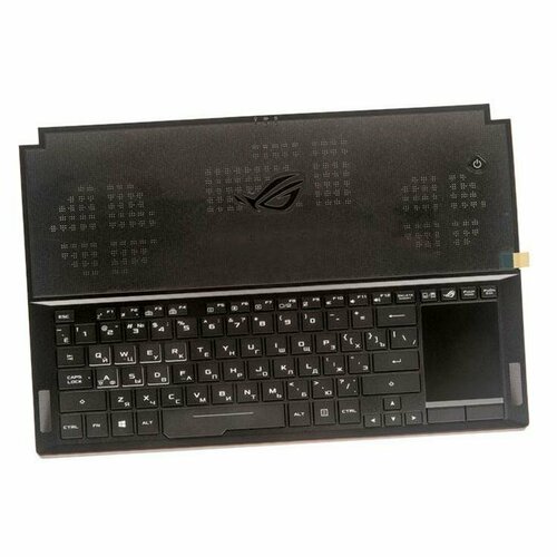 Клавиатура RocknParts для ноутбука Asus GX501VIK-1A с топкейсом, черная, с подсветкой клавиатура топ панель для ноутбука asus n550 g550jk g750 n750 черная с черным топкейсом и подсветкой