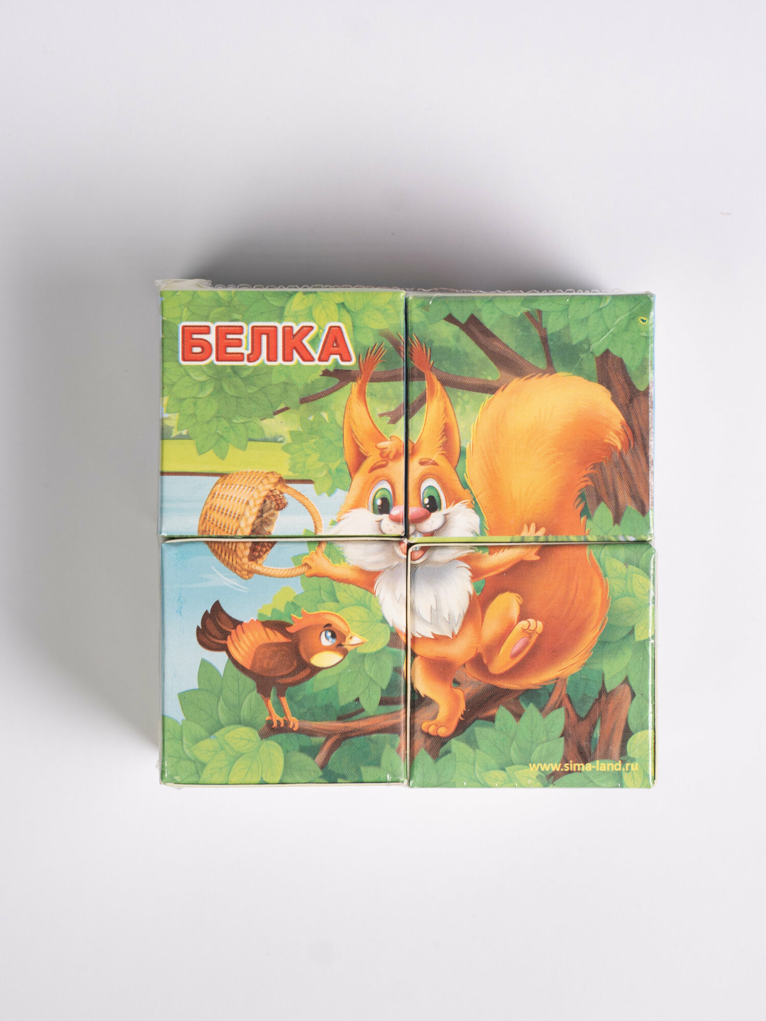 Кубики «Лесные животные» картон, 4 штуки, по методике Монтессори