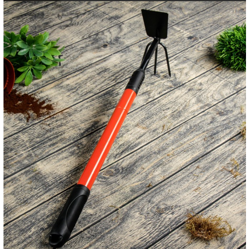 Рыхлитель-тяпка для сада из нержавеющей стали с телескопической ручкой 90см садовая мотыжка рыхлитель комбинированная грабельки стальные для рыхления