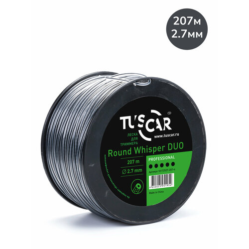 леска для триммера round duo professional 2 7 мм 12м tuscar 10112527 12 1 Леска (корд) TUSCAR Round Whisper DUO Professional 2.7 мм 207 м 2.7 мм