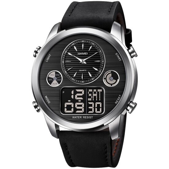 Электронные наручные часы Skmei 1653SIBK silver black