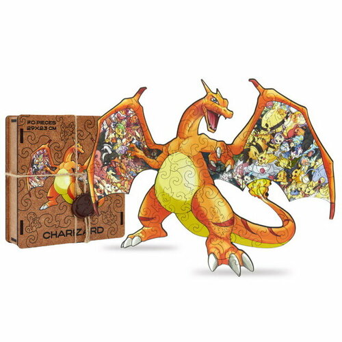 Active Puzzles Деревянный пазл Дракон - Чаризард 29*23 см, 70 элементов Charizard-puzzles