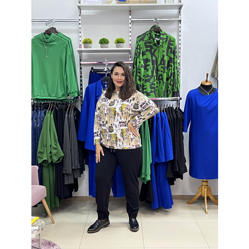 Джемпер, размер 52, мультиколор