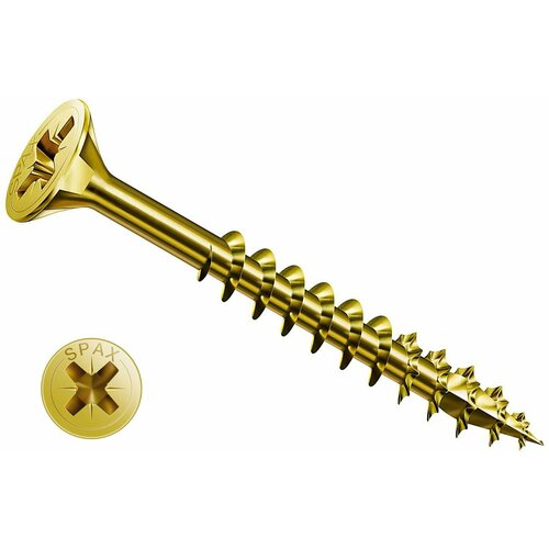 Саморез 4х45 SPAX 0291020400455 с потайной головкой, неполная резьба, шлиц PZ, покрытие YELLOX (500 шт)