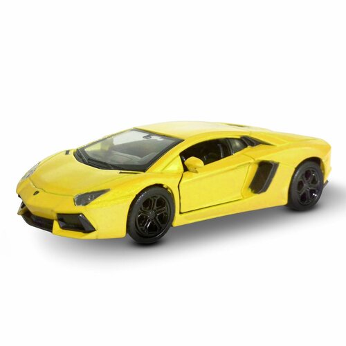 Машинка WELLY LAMBORGHINI AVENTADOR COUPE Желтый / модель машины 1:38 с пружинным механизмом машинка welly lamborghini urus белый модель машины 1 38 с пружинным механизмом