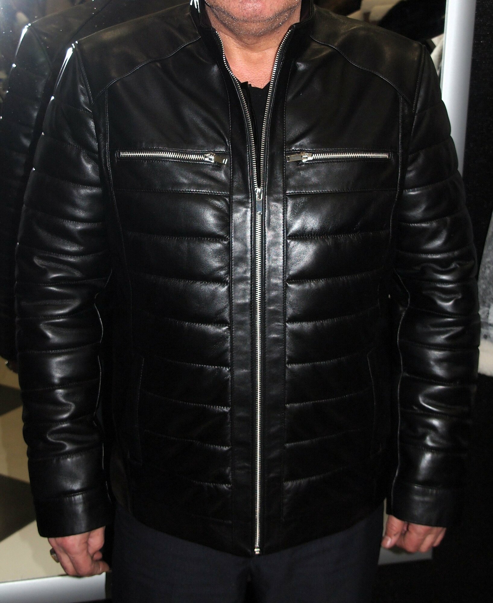 Куртка кожаная Паршков Е.В. Модель 0069, размер 2XL, черный