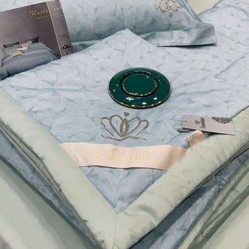 Комплект постельного белья с одеялом SANTFAIR, Мако-Сатин (Египетский хлопок), Евро, наволочки 50x70