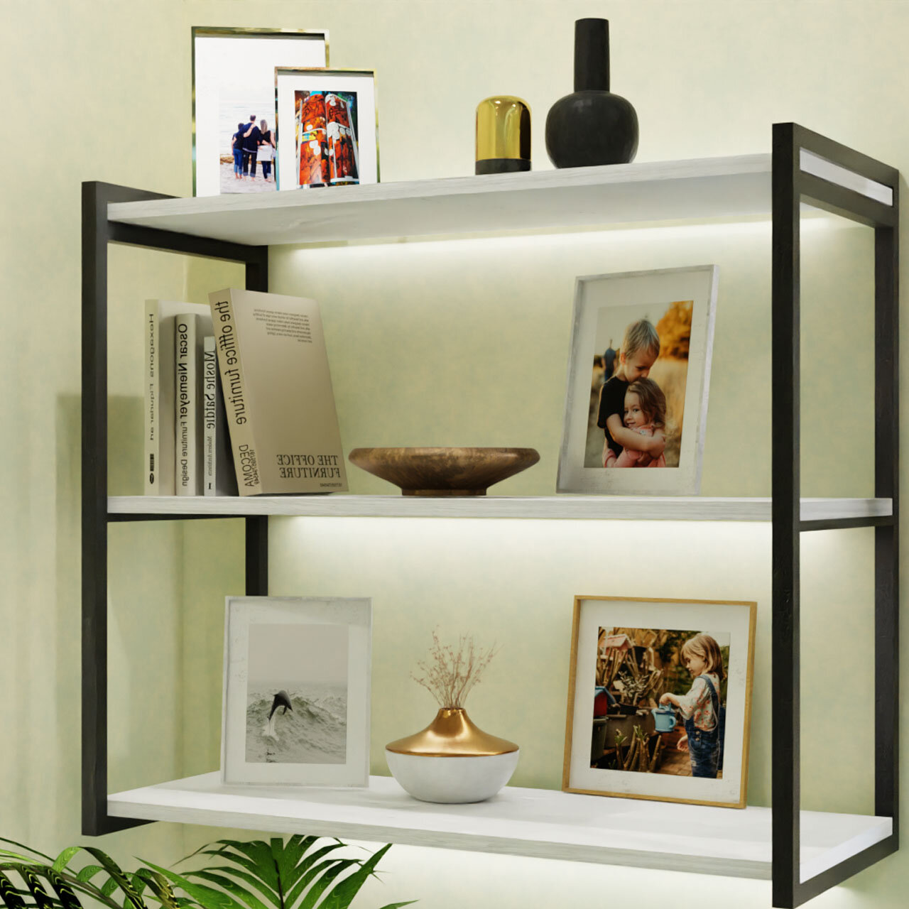 фото Стеллаж-полка Лофт, 3 полки, белый, ширина 50 см