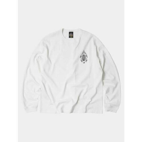 лонгслив frizmworks patch oversized longsleeve размер l синий Лонгслив FrizmWORKS TIRE FIRE, размер L, белый