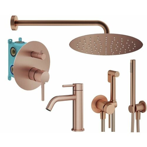 Комплект смесителей для душа Plumberia Selection KITZXO18RS53, медь брашированная