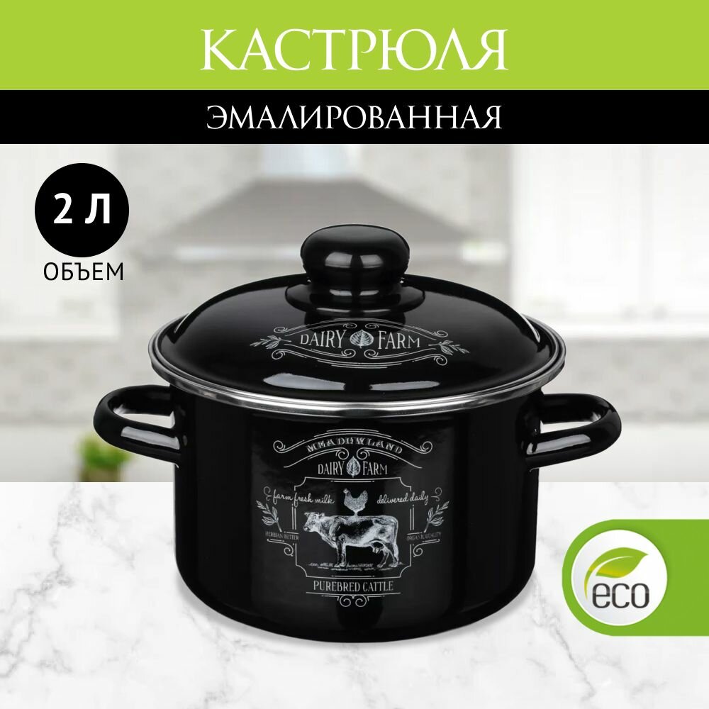 Ранчо Кастрюля эмалированная 2 л