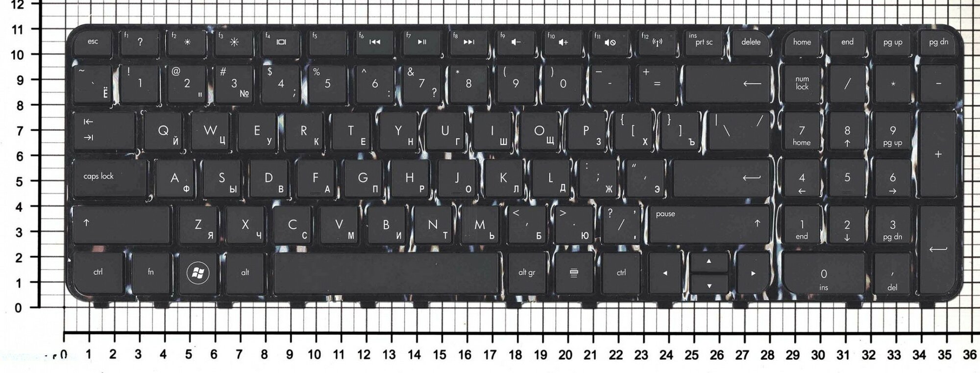 Клавиатура для HP Envy m6-1101er черная с черной рамкой