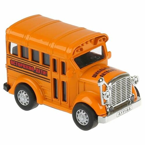 Школьный автобус Технопарк, оранжевый, инерционный, свет, звук 1405989-Ro