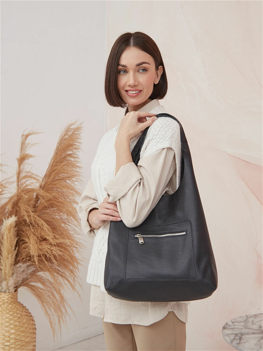 фото Сумка женская на плечо шоппер из натуральной кожи FIATO