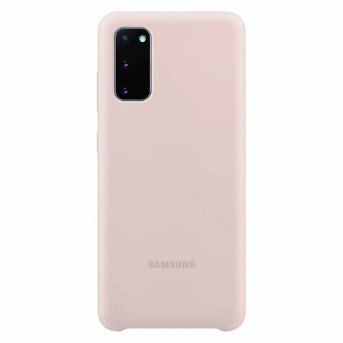 Силиконовая накладка Silky soft-touch для Samsung A41 кремовый