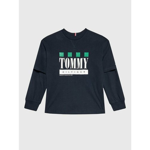 Лонгслив TOMMY HILFIGER, размер 12Y [METY], синий лонгслив tommy hilfiger размер 12y [mety] белый