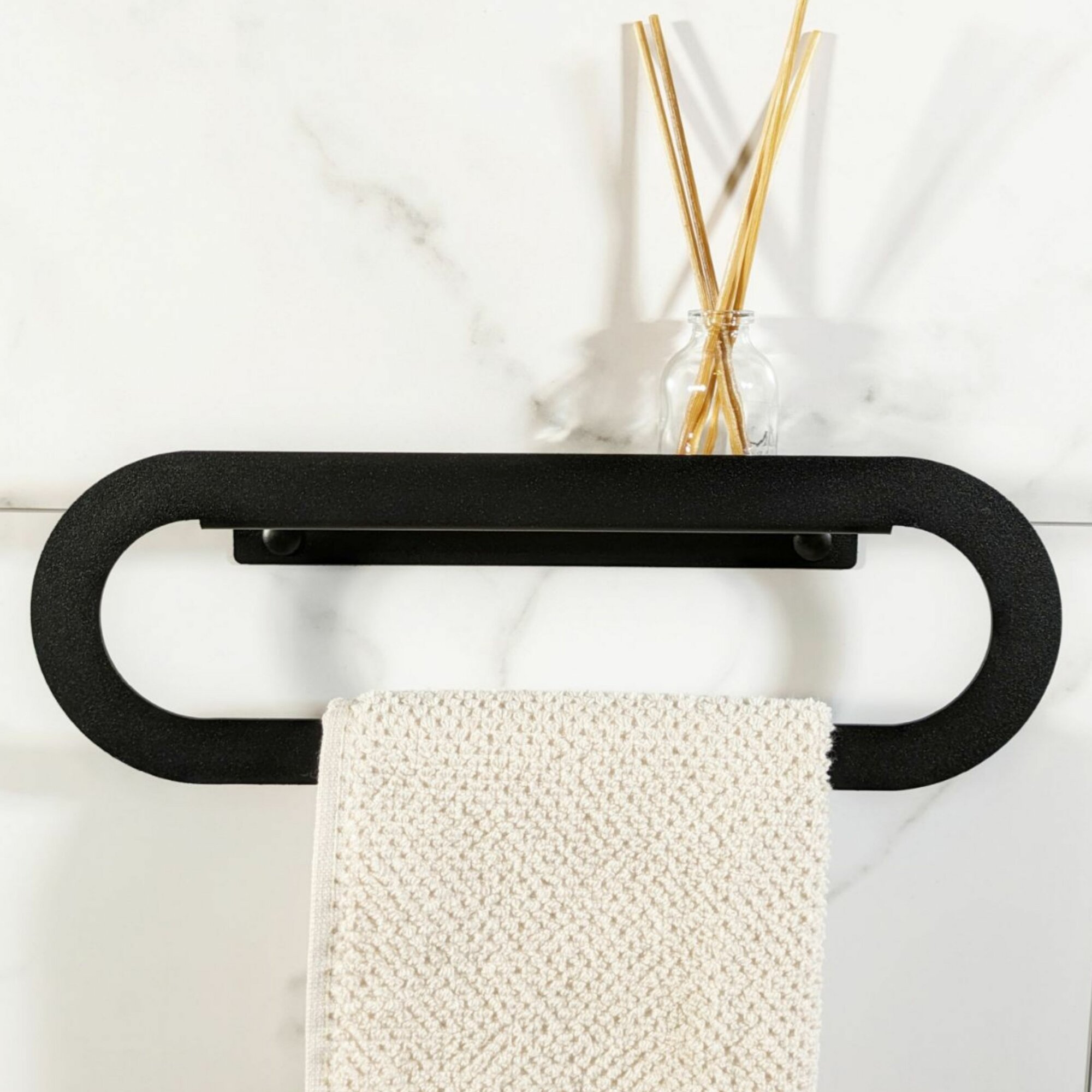 Держатель для полотенец MetaDec Oval 30см черный — фото 1