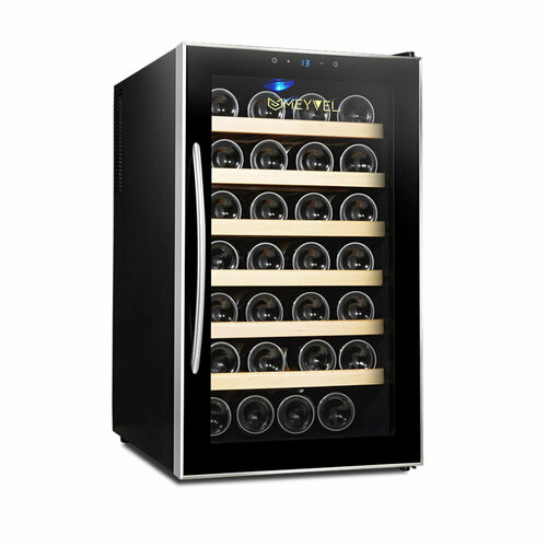 Винный шкаф MEYVEL MV28-BF1, черный винный шкаф meyvel mv28 bf1 easy