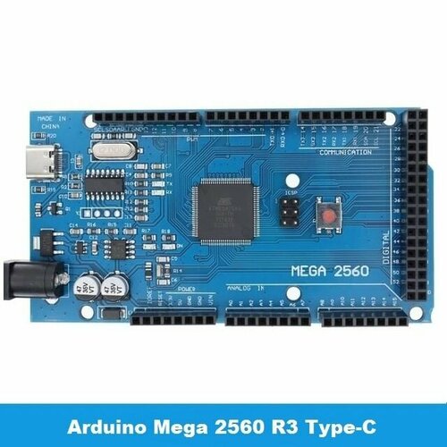 Контроллер Arduino Mega 2560 R3 разьем Type-C, CH340G/ATmega2560 (без USB провода)