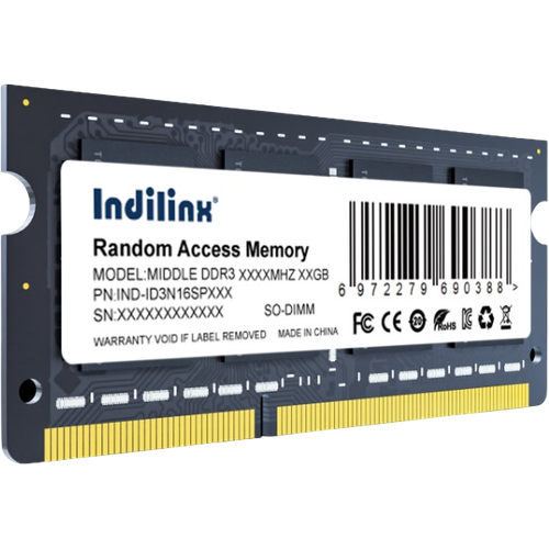 Память 8Gb Indilinx IND-ID3N16SP08X, SO-DIMM, DDR3, PC12800, 1600MHz, CL11, 1.5V