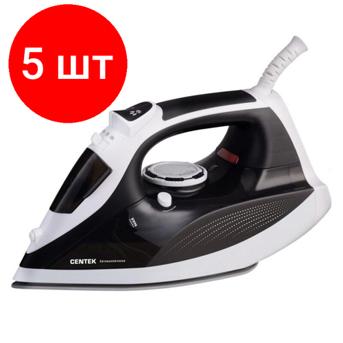 Комплект 5 штук Утюг Centek CT-2317 черный 2800 Вт керам подошва паровой удар 2587800₽