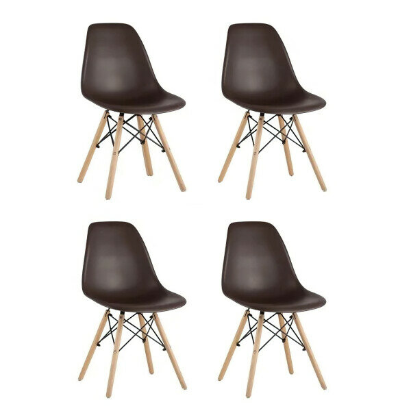 Комплект стульев Stool Group EAMES коричневый (8056PP BROWN X4)