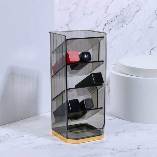 Органайзер для хранения CALM многоуровневый 5 секций 21 9 85 см цвет полупрозрачныйчёрный 922₽